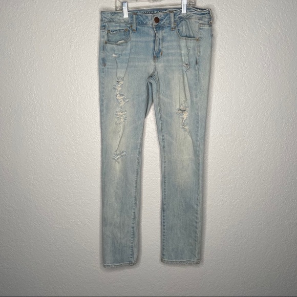 American Eagle Outfitters Denim - American Eagle Super Stretch Destroyed Jeans 10R